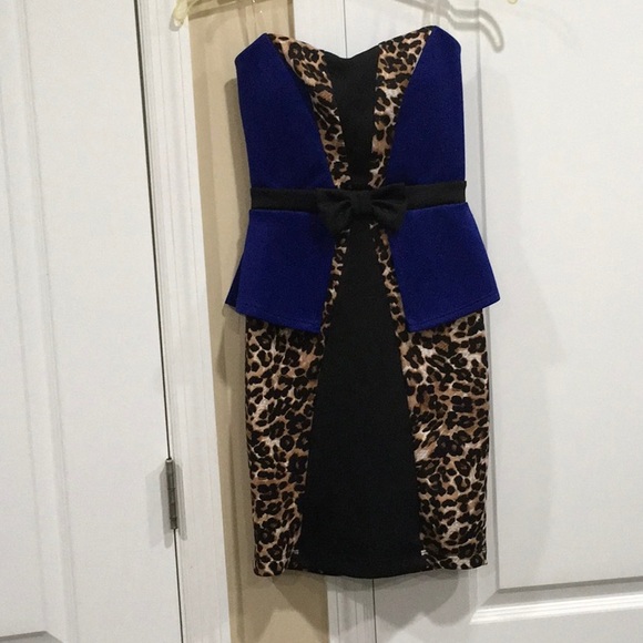 Strapless Leopard Print Dress - Picture 4 of 5
